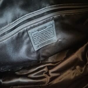 Authentic Coach Black Satin Interior with Zip Pocket and Logo Patch